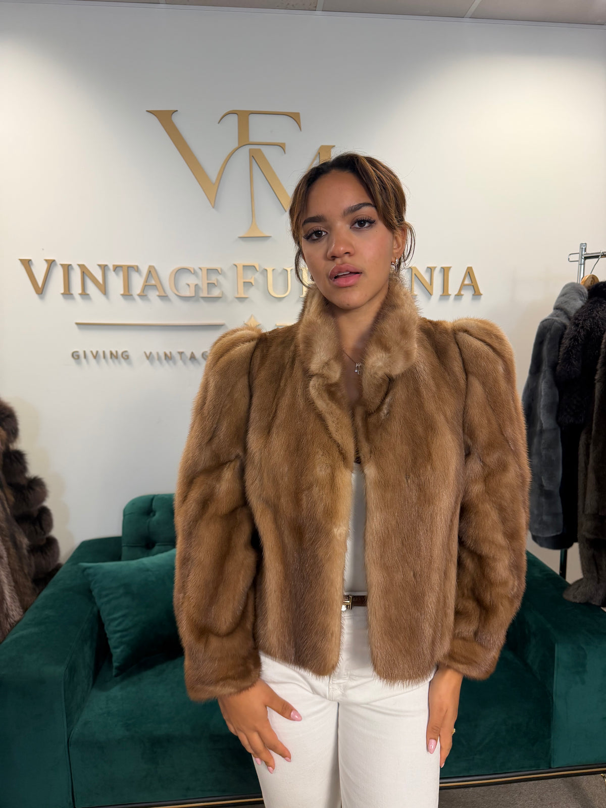 Pastel Mink Fur Jacket, Medium