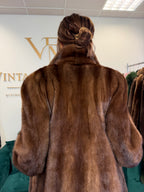 Brown Thick Mink Fur Coat, XL, Flexible