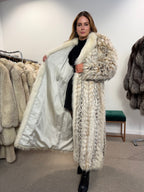 White Fox Fur Coat, Size XL