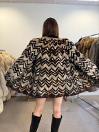 Unique Mink Fur Jacket, Mixed Pelt, speacial Design