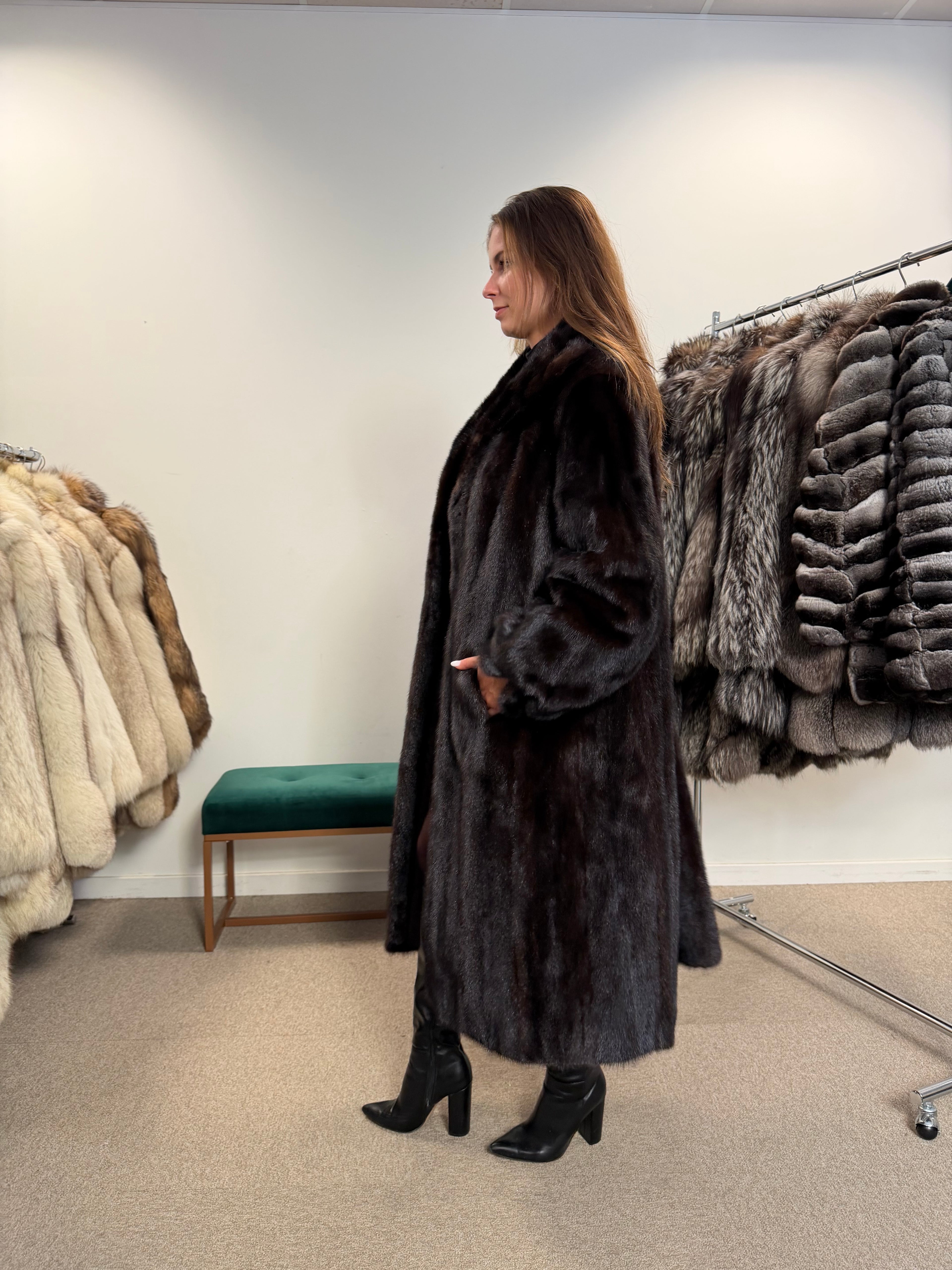 Mink Fur Coat, SAGA, Size XXL