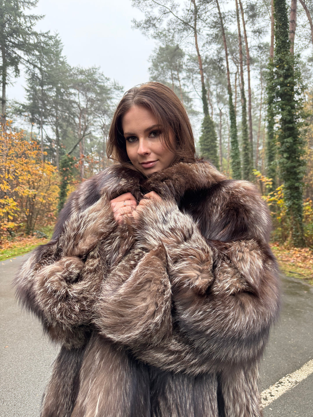 Reserved Silver fox coat