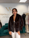 Dark Brown Mink Fur Jacket, Medium, Short