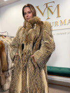 Coyote Fur Coat, Large, Full Length, Fluffy