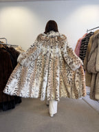 Lynx Fur Coat, Rare Luxury, White reflection, Oversized up tk 3XL