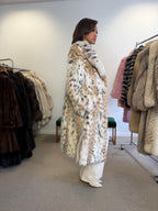 Lynx Fur Coat, Rare Luxury, White reflection, Oversized up tk 3XL