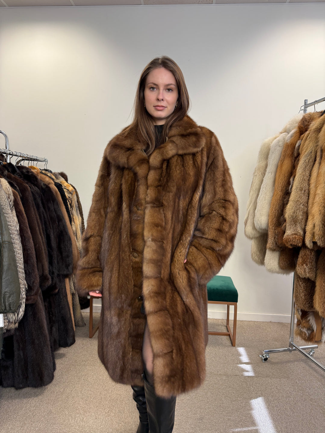 Sable fur coat Doublesided Medium size
