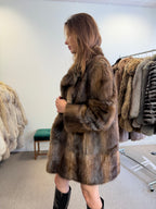 Brown Beaver Fur Jacket, Medium, Outlet