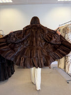 Mink Fur Coat, Brown Swinger, One Size