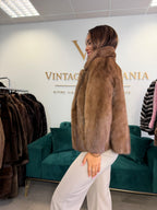 Short Brown SAGA Mink Fur Jacket, M/L