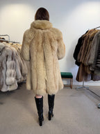 Blue Fox Fur Coat, Golden Reflection, Size S