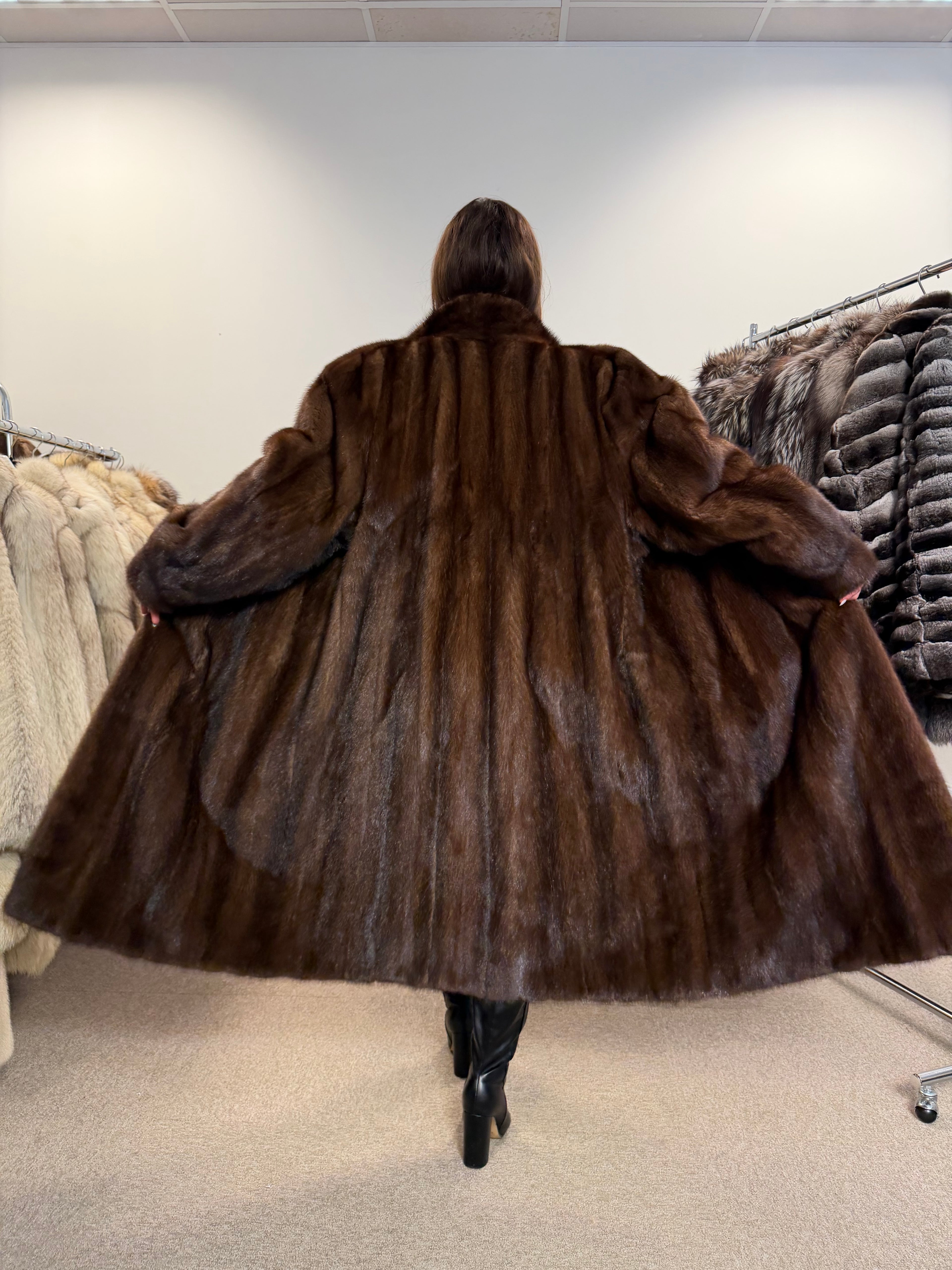 Mink Fur Coat, SAGA, Full Length, Size XXL