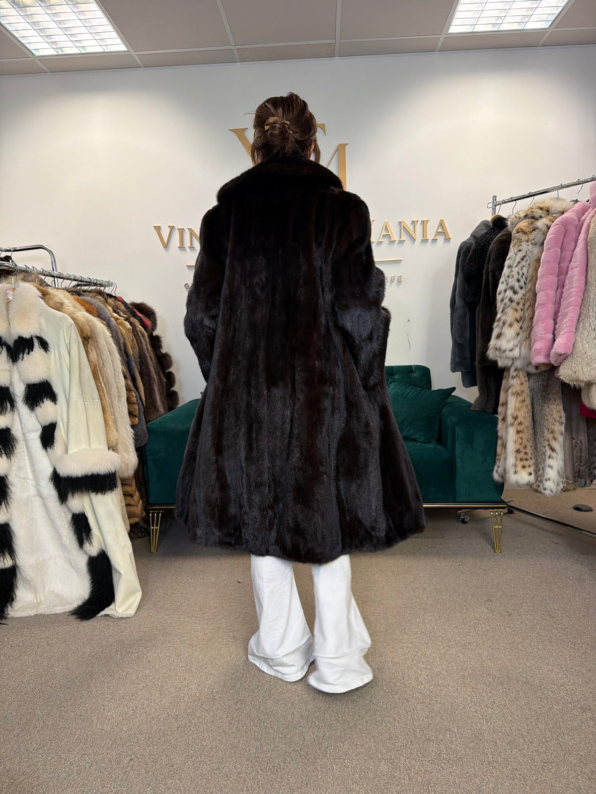 Thick Dark Brown Male Mink Fur Coat, XL, Extra Warm