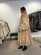 Lynx & Fox Fur Coat, Convertible Full Length, Size L