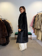 Black Mink Fur Coat, Size M, rare find
