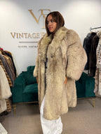 White Nordic Fox Fur Coat, Large, Outlet