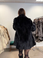 Mink Fur Jacket, Black, Size M