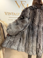 Silver Fox Fur Coat, XL, SAGA, Fluffy