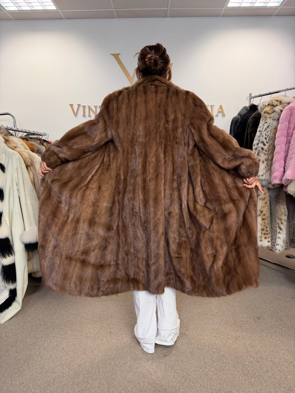 Pastel Mink Fur Coat, XL, SAGA