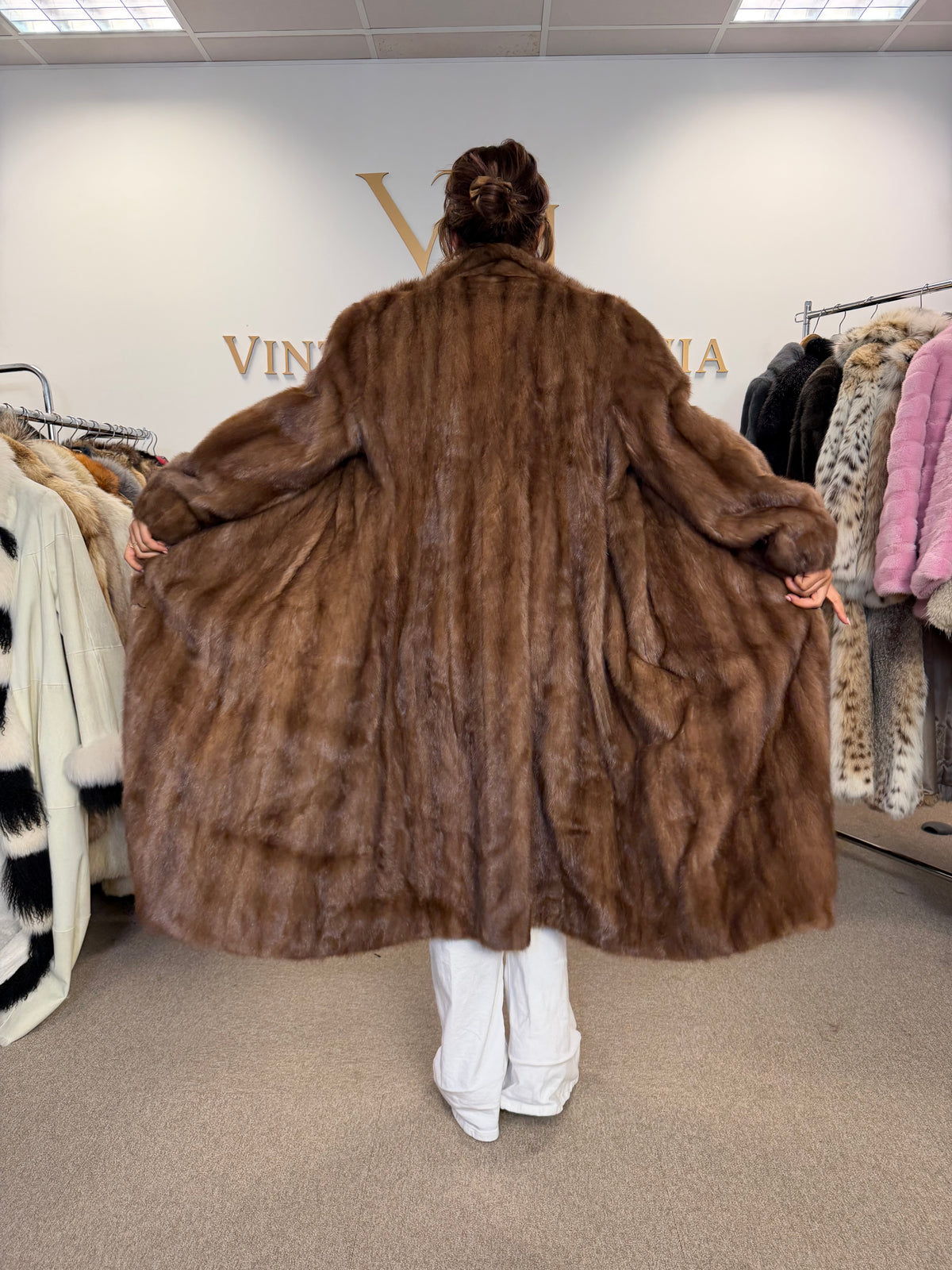 Pastel Mink Fur Coat, XL, SAGA