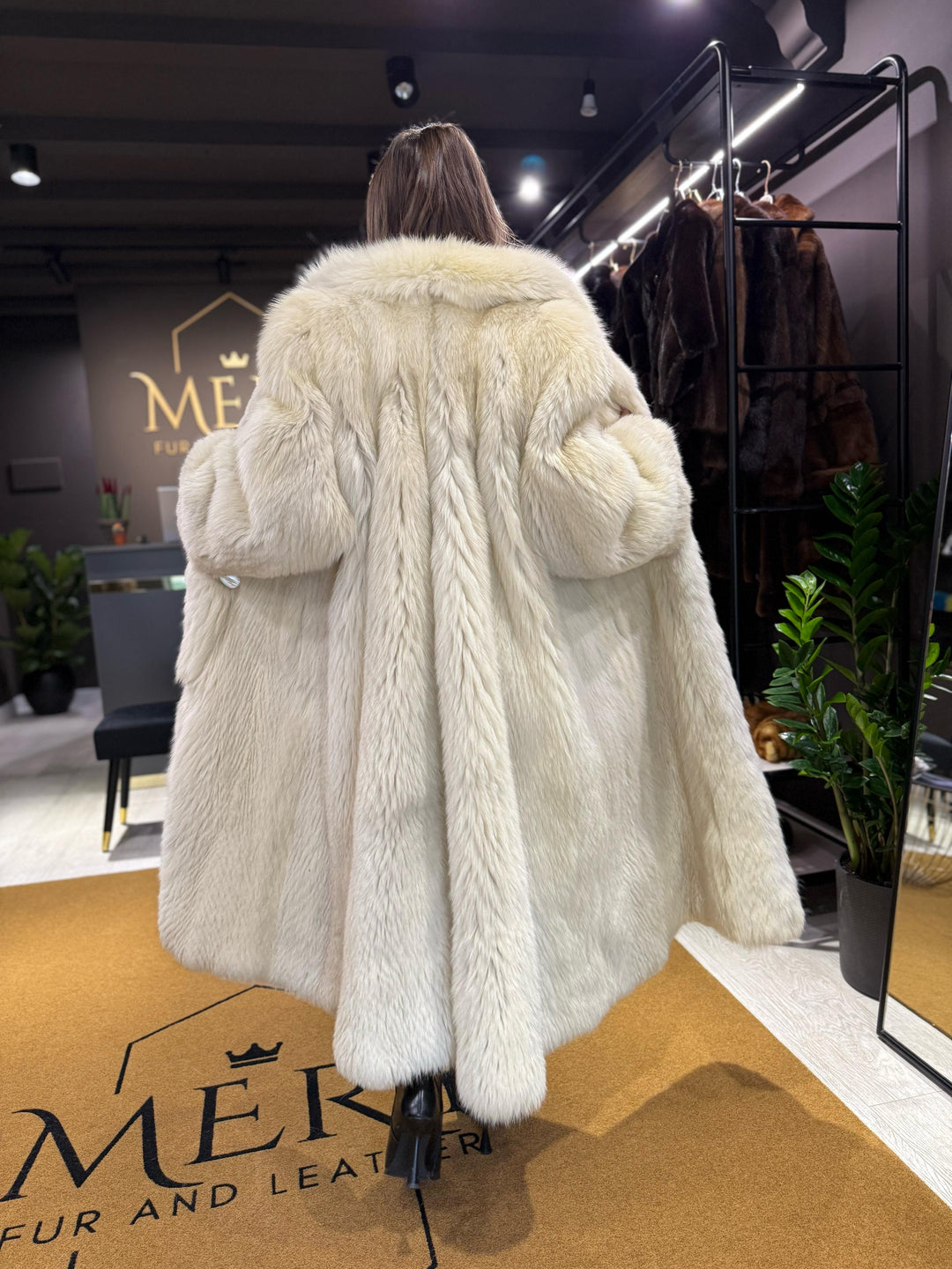 White fox fur coat full length - reserved