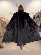 Dark Brown Mink Fur Coat, L/XL, Full Length