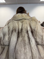 White Fox Fur Coat, 4XL, Swinger, Luxury