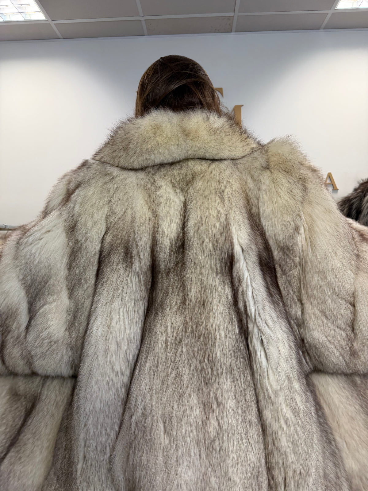 White Fox Fur Coat, 4XL, Swinger, Luxury