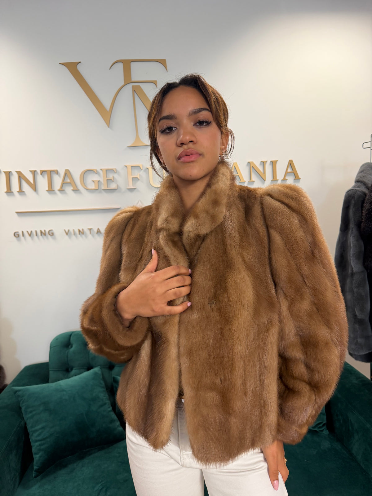 Pastel Mink Fur Jacket, Medium