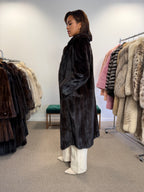 Mink Fur Coat, Dark Brown, Medium Long
