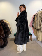 Black Mink Fur Coat, Size M, rare find