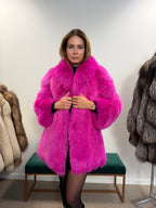 Women's Pink Arctic Fox fur coat, size S