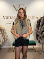 Crystal Fox Fur Vest, Medium, Fluffy