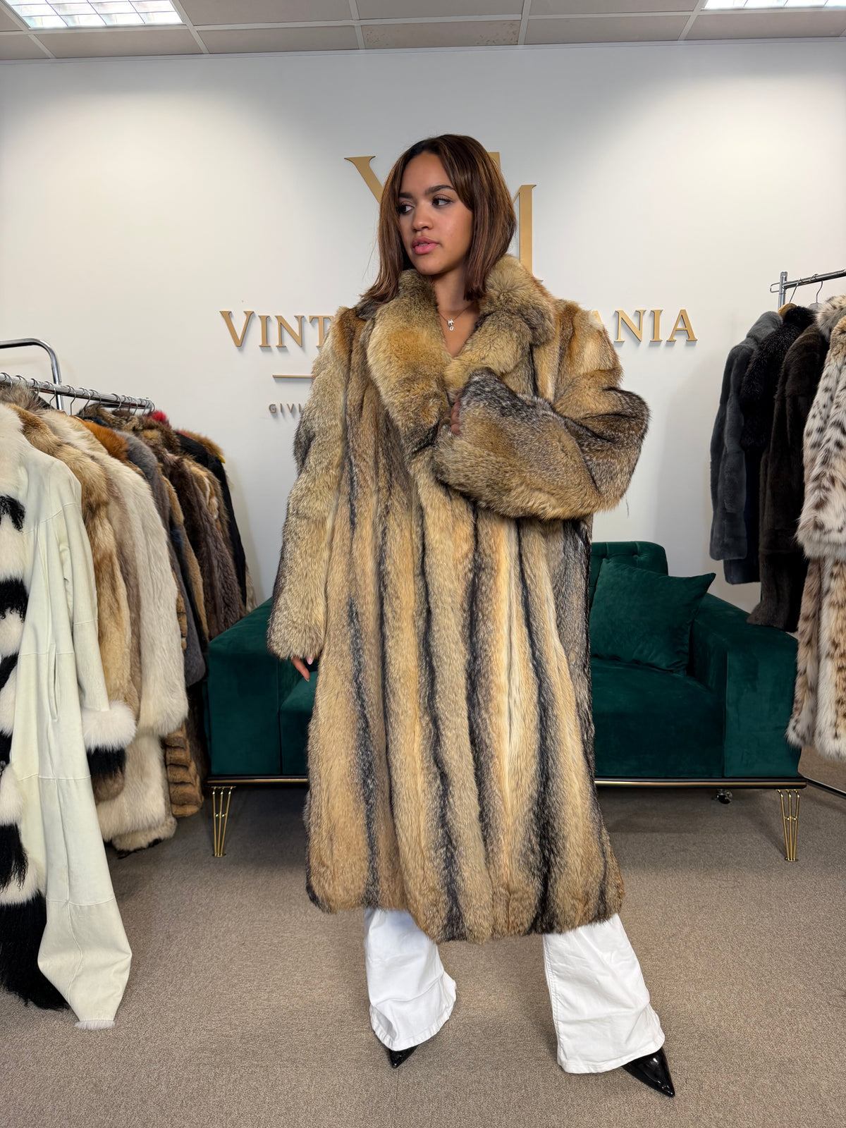 Coyote Fur Coat for Men, XL, Full Length