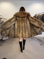 Raccoon Fur Coat, Size XL