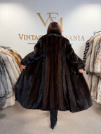 Loudwin Pelze Mink Fur Coat, Dark Brown, Full Length, XXL