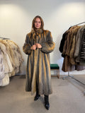 Gray Fox Fur Coat, full length, Size M