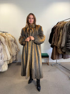 Gray Fox Fur Coat, full length, Size M