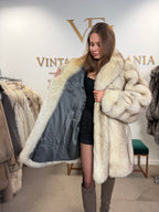 White Fox Fur Coat, 4XL, Swinger, Luxury