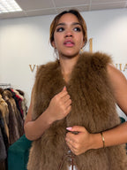 Light Brown Fox Fur Vest, Medium, Vintage