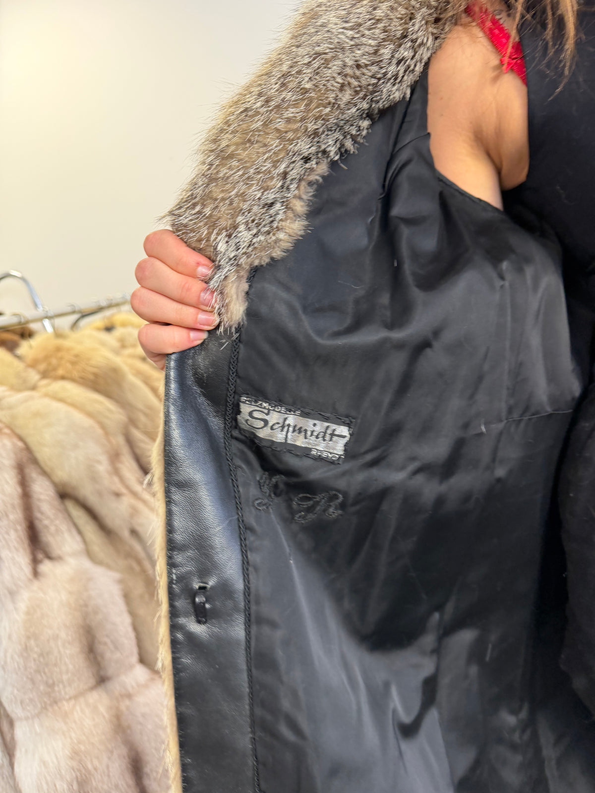 Grey Fox Fur Coat, Medium, Outlet
