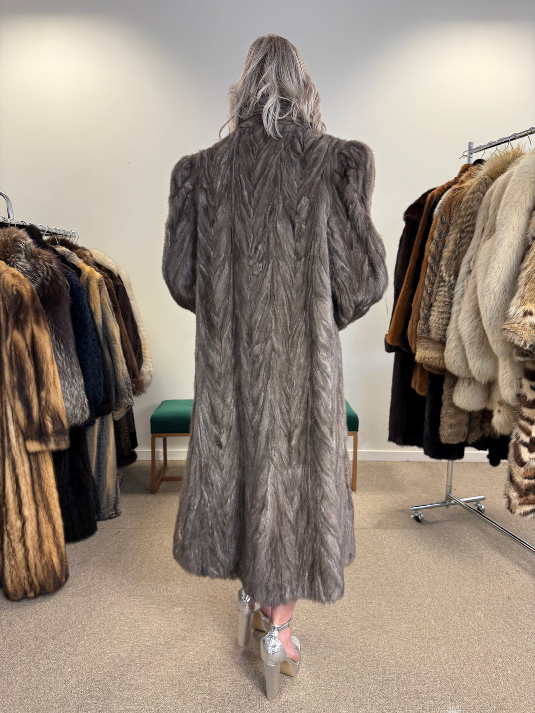Grey Mink Coat Medium sizes