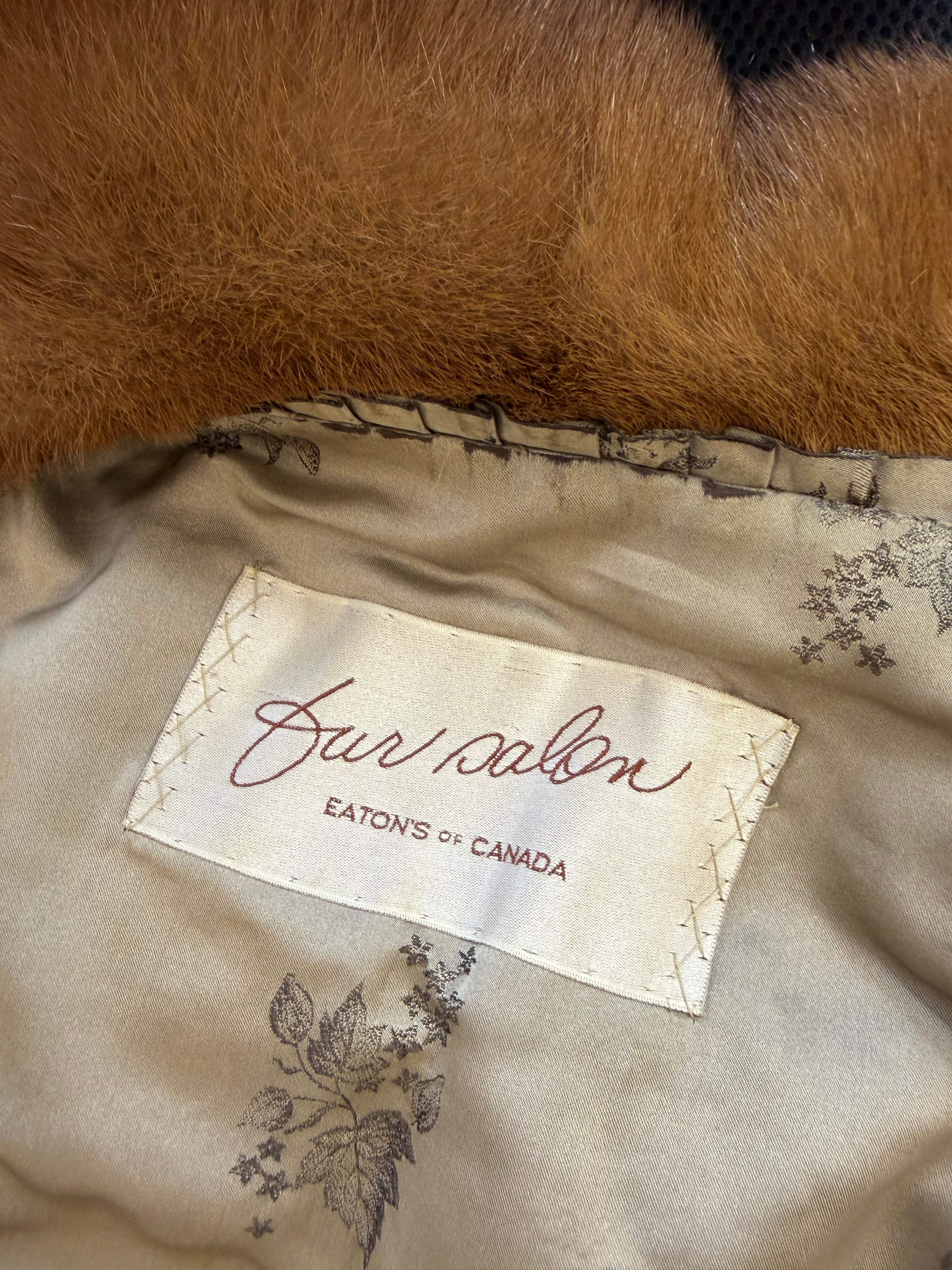 Mink Fur Stole, Pastel Brown, 145 cm