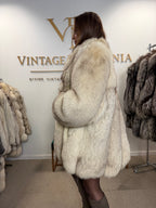 White Fox Fur Coat, Medium, Outlet