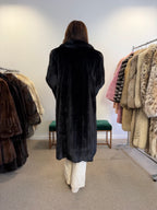 Black Mink Fur Coat, Size M, rare find