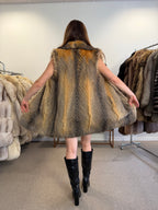 Grey Fox Fur Vest, Small, Fluffy