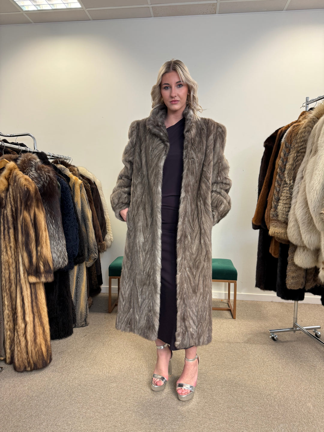 Grey Mink Coat Medium sizes