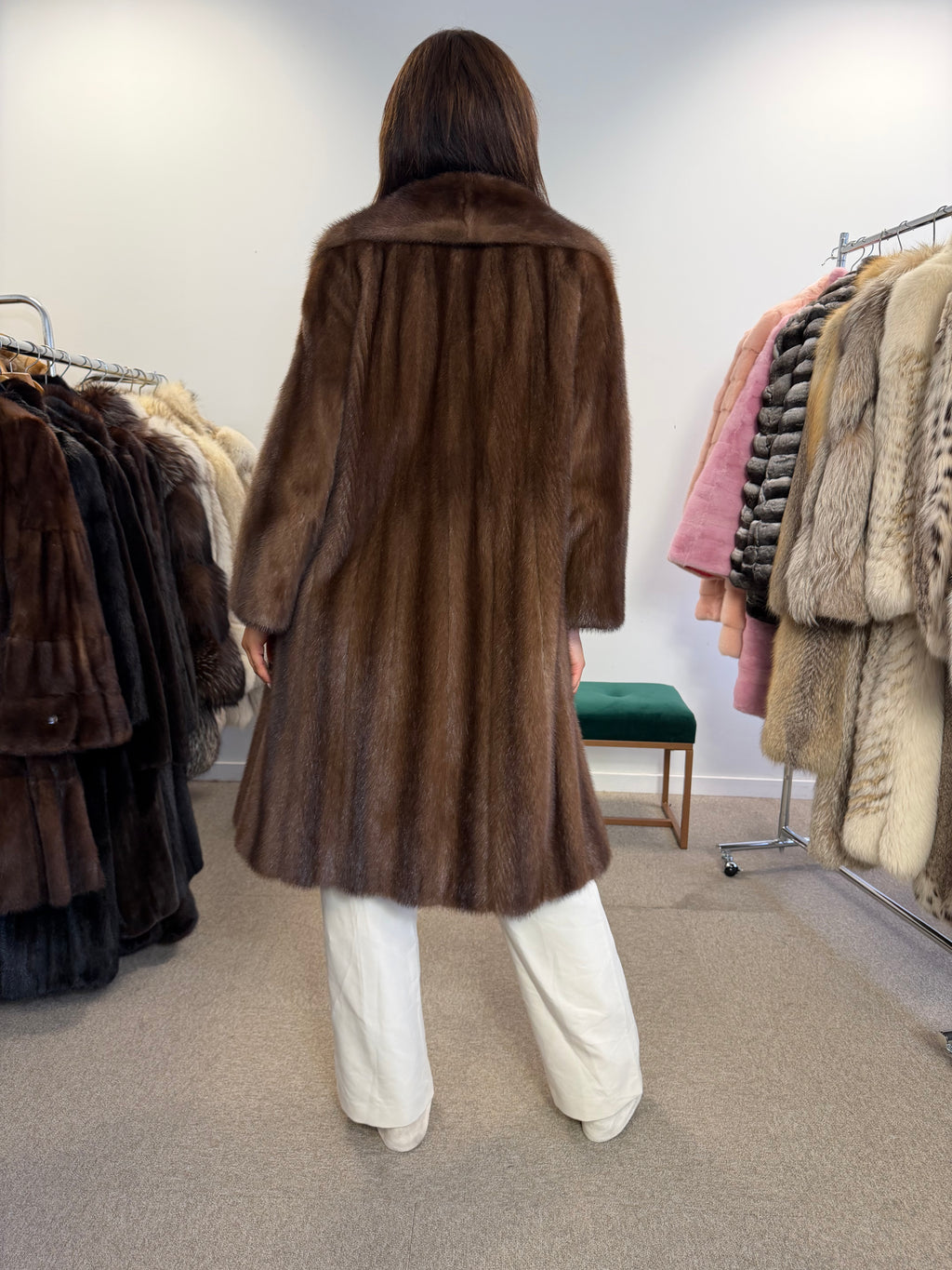 Pastel Mink Fur Coat, Medium