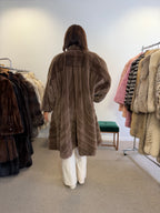 Mink Fur Coat, Brown Sheared Swinger, One Size
