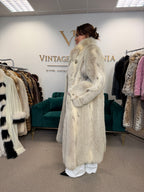 White Lynx Fox Fur Coat, Large, Full Length